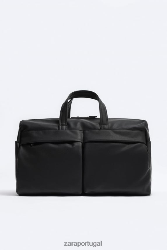mochila texturizada homens Zara preto Z2080L1339 acessórios