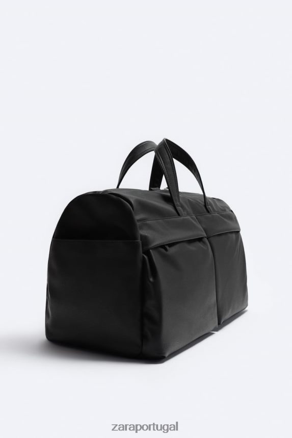 mochila texturizada homens Zara preto Z2080L1339 acessórios
