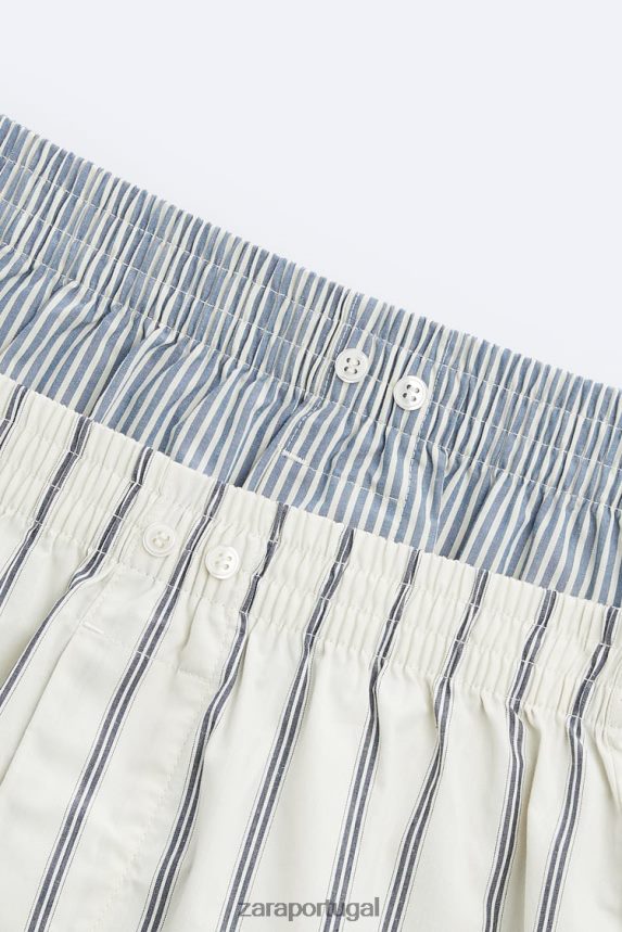 2 pack de boxers de popeline às riscas homens Zara vários Z2080L1414 acessórios