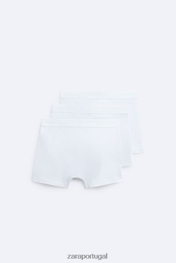 3 pack de boxers básicos homens Zara branco Z2080L1421 acessórios