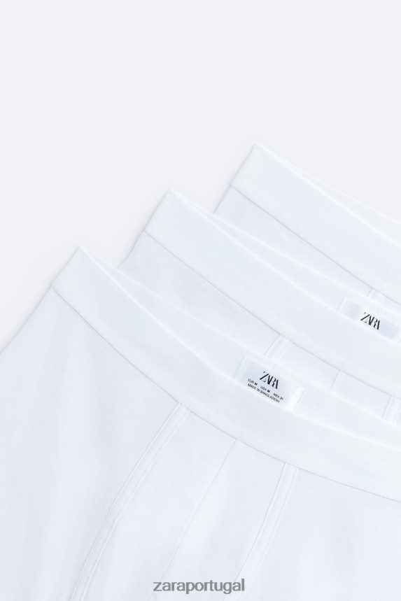 3 pack de boxers básicos homens Zara branco Z2080L1421 acessórios