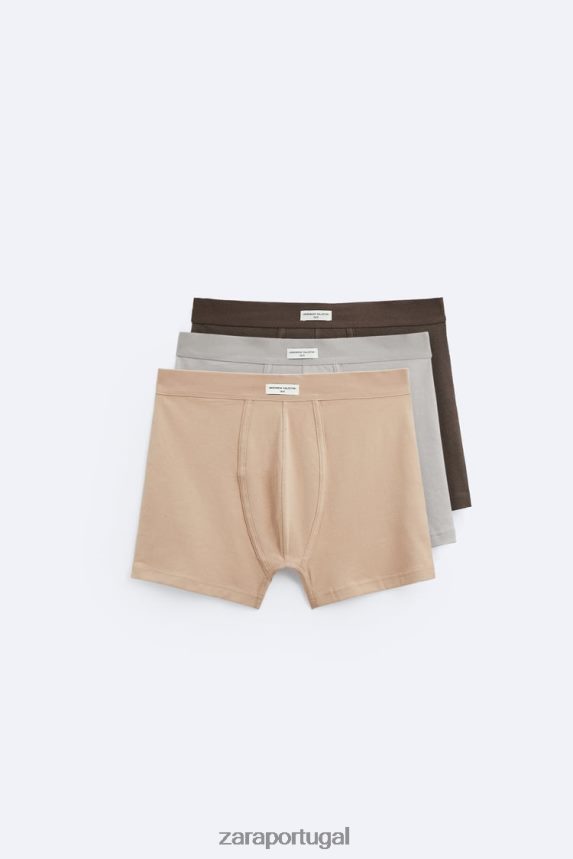 3 pacotes de boxers macios homens Zara vários Z2080L1427 acessórios
