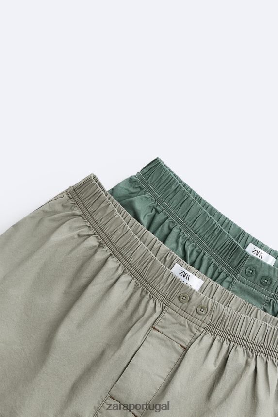 Pack de 2 boxers curtos de popelina homens Zara vários Z2080L1418 acessórios
