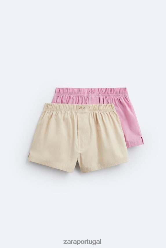 Pack de 2 boxers curtos de popelina homens Zara vários Z2080L1419 acessórios