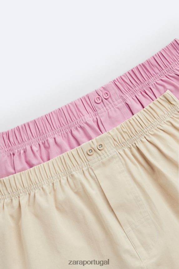 Pack de 2 boxers curtos de popelina homens Zara vários Z2080L1419 acessórios