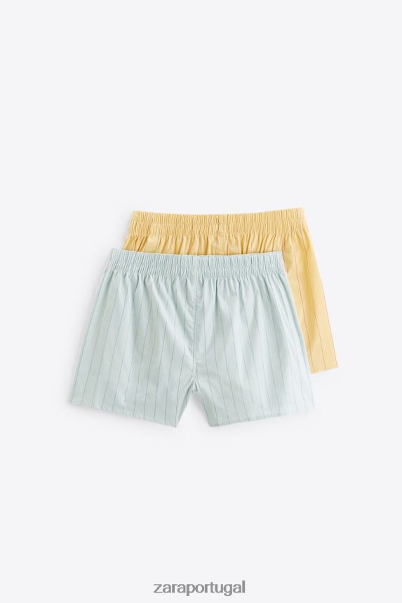 pack de dois boxers de popelina às riscas homens Zara vários Z2080L1416 acessórios