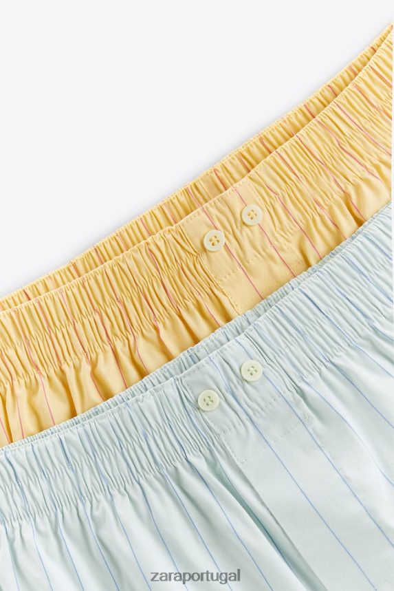 pack de dois boxers de popelina às riscas homens Zara vários Z2080L1416 acessórios