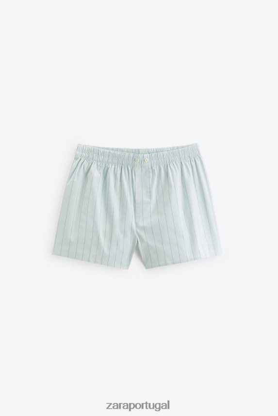 pack de dois boxers de popelina às riscas homens Zara vários Z2080L1416 acessórios
