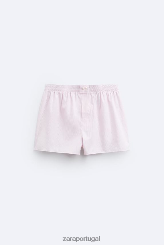 pack de dois boxers de popelina às riscas homens Zara vários Z2080L1417 acessórios