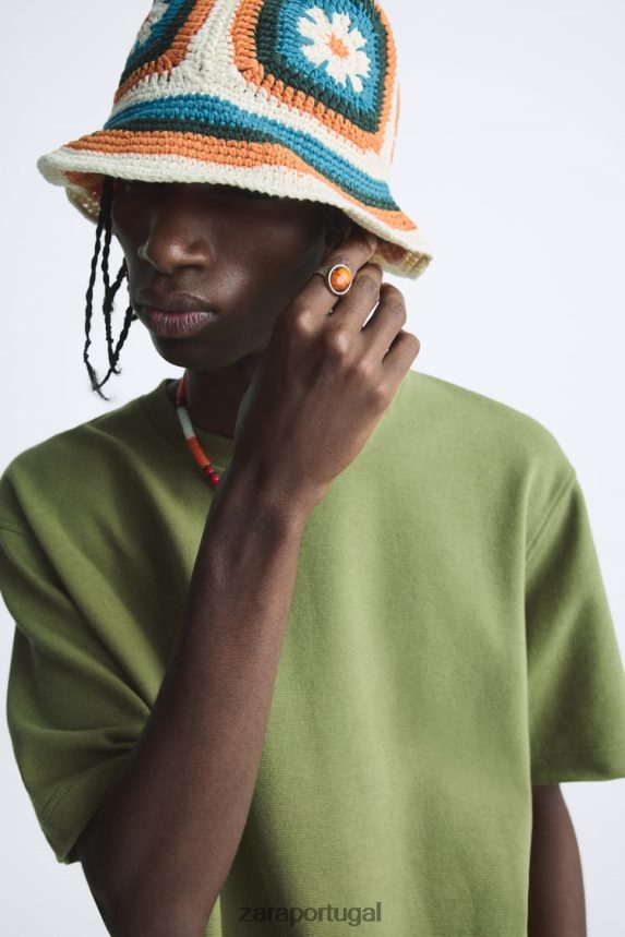 2 pacotes de anéis de pedra homens Zara prata Z2080L1481 acessórios