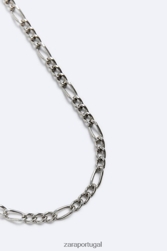 corrente de elos de metal homens Zara prata Z2080L1497 acessórios