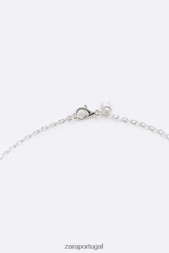 corrente de elos de metal homens Zara prata Z2080L1499 acessórios