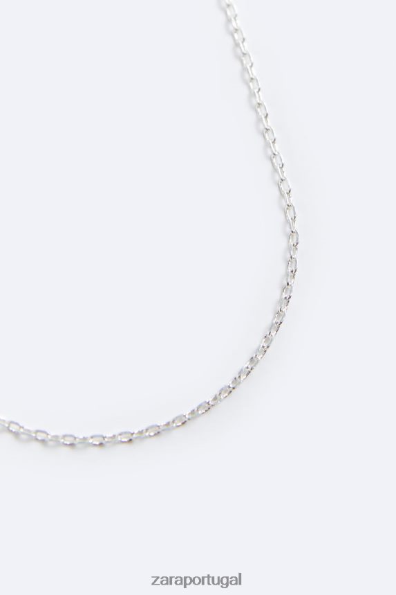 corrente de elos de metal homens Zara prata Z2080L1499 acessórios