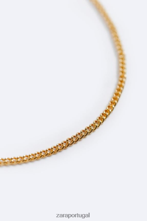 pulseira de elos metálicos homens Zara ouro Z2080L1490 acessórios