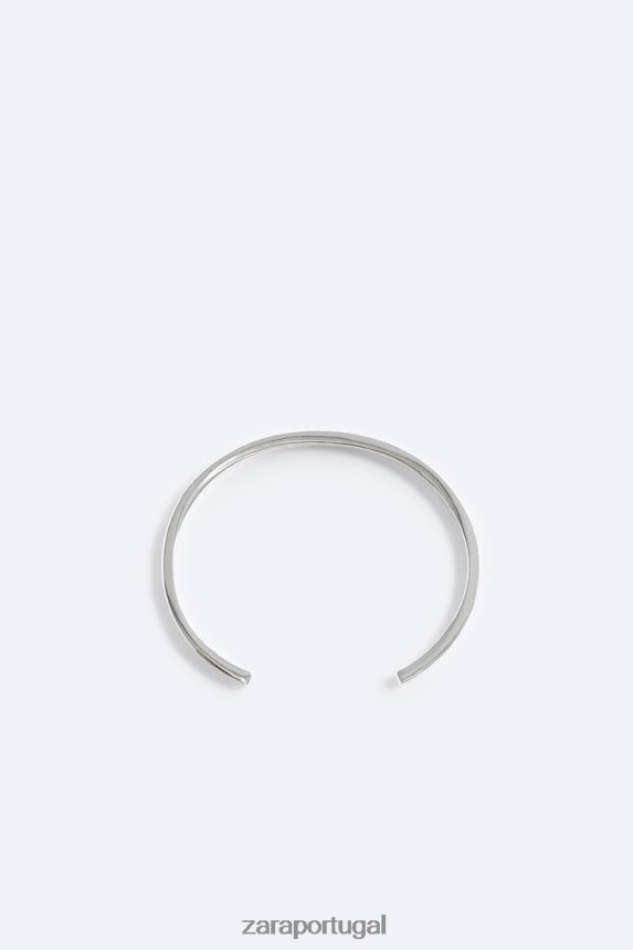 pulseira rígida homens Zara prata Z2080L1492 acessórios