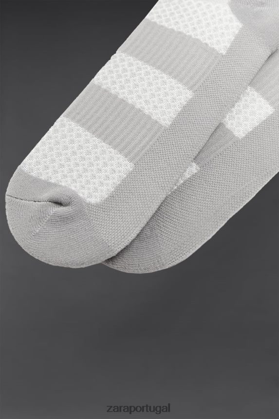 Pacote de 2 meias esportivas homens Zara cinza Z2080L1411 acessórios