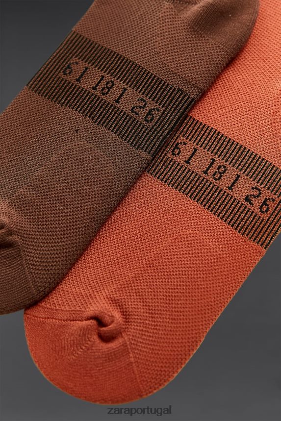 meias de treino homens Zara cáqui Z2080L1412 acessórios