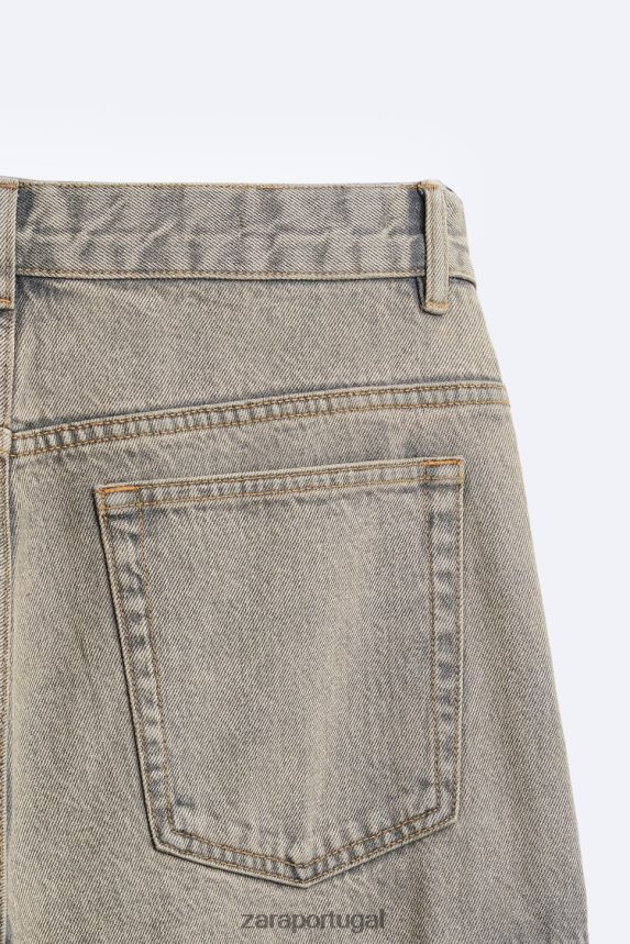 calça jeans cargo utilitária homens Zara cinza/bege Z2080L956 roupas