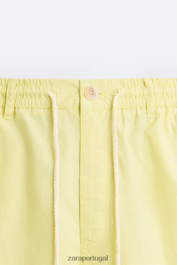 calça jogger cintura homens Zara verde limão Z2080L962 roupas