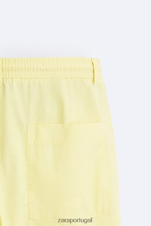 calça jogger cintura homens Zara verde limão Z2080L962 roupas