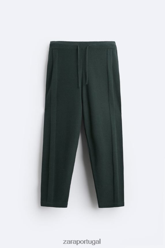 calça jogger tricotada homens Zara verde Z2080L958 roupas