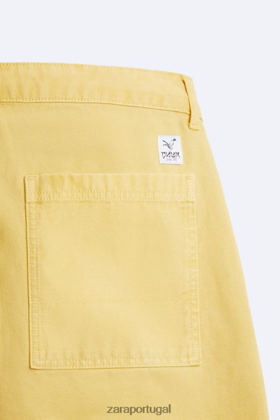calças de bolso de carpinteiro homens Zara amarelo Z2080L954 roupas