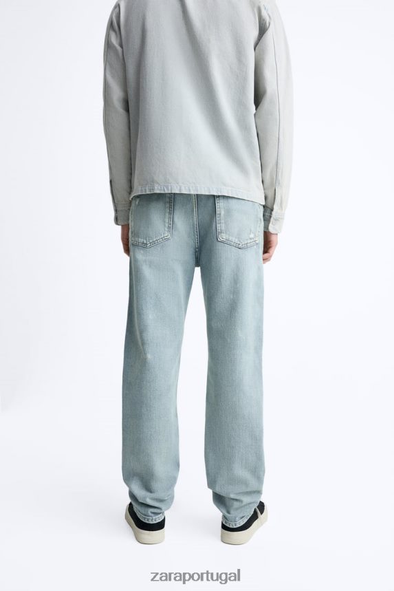 calça jeans reta homens Zara azul Z2080L1088 roupas