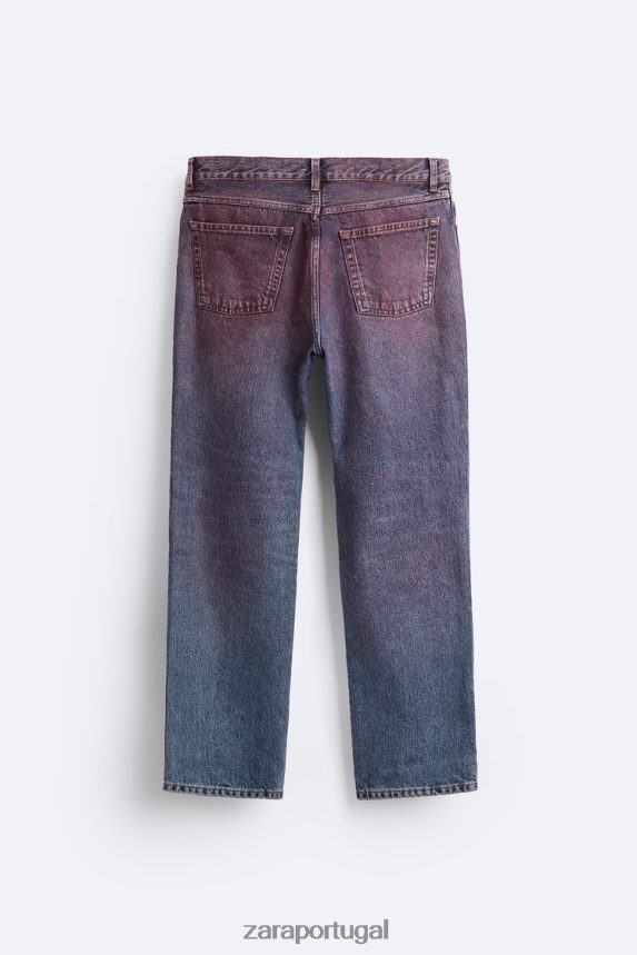 calça jeans spray reta homens Zara azul Z2080L1101 roupas