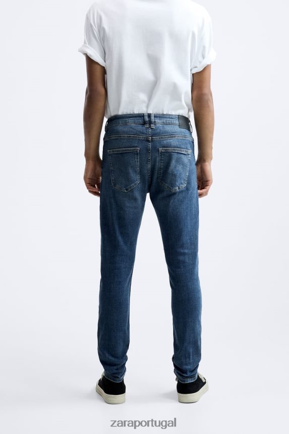 calça justa homens Zara azul Z2080L1095 roupas