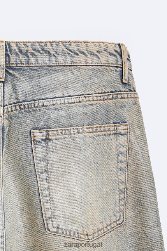 jeans com efeito metalizado homens Zara azul Z2080L1099 roupas