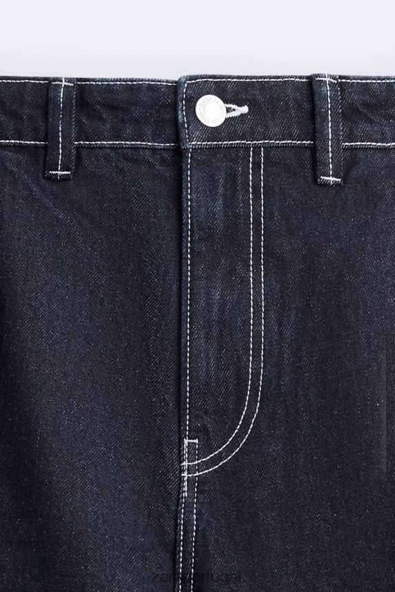 shorts com bolso de carpinteiro homens Zara azul Z2080L1245 roupas