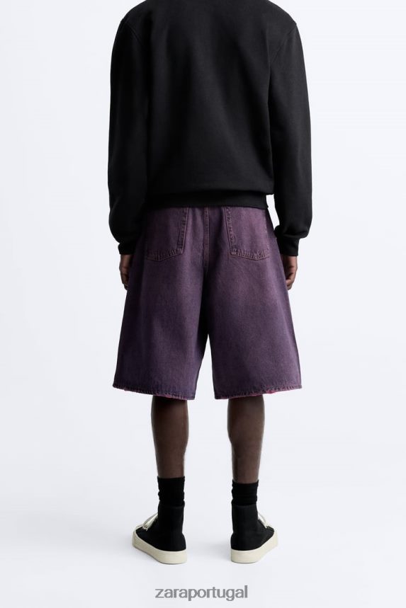 shorts jeans largos homens Zara rosa Z2080L1240 roupas