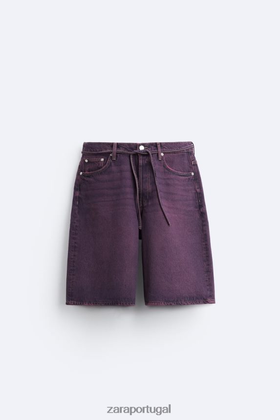 shorts jeans largos homens Zara rosa Z2080L1240 roupas