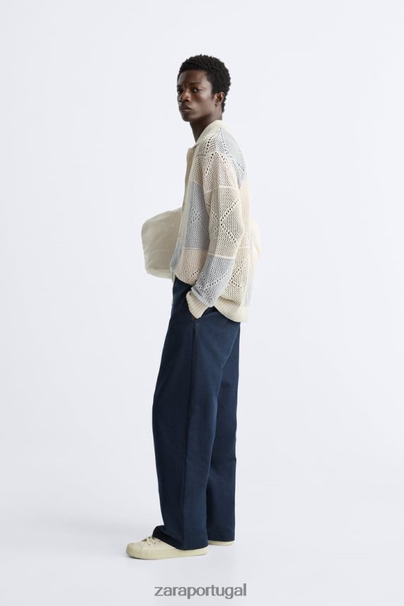 cardigan de crochê texturizado homens Zara pedra Z2080L1043 roupas
