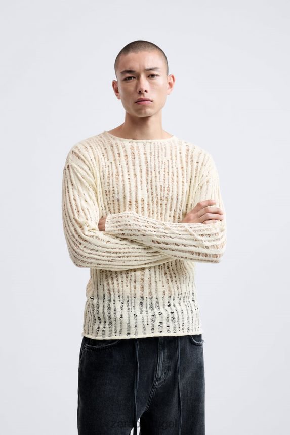 top de ponto solto homens Zara cru Z2080L1034 roupas