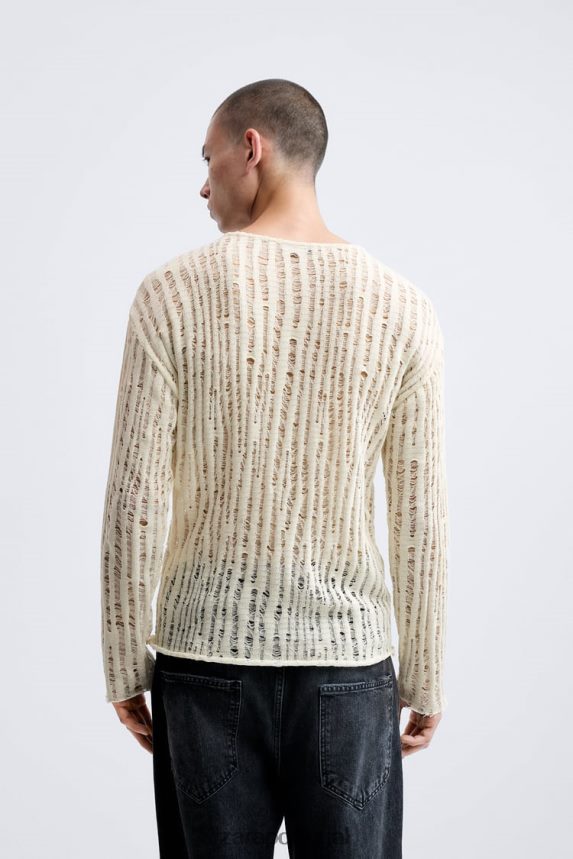 top de ponto solto homens Zara cru Z2080L1034 roupas