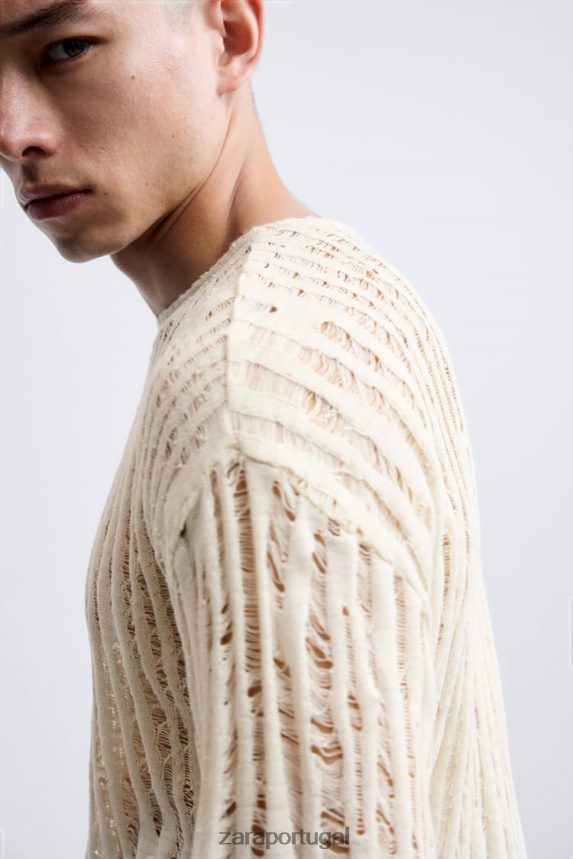 top de ponto solto homens Zara cru Z2080L1034 roupas