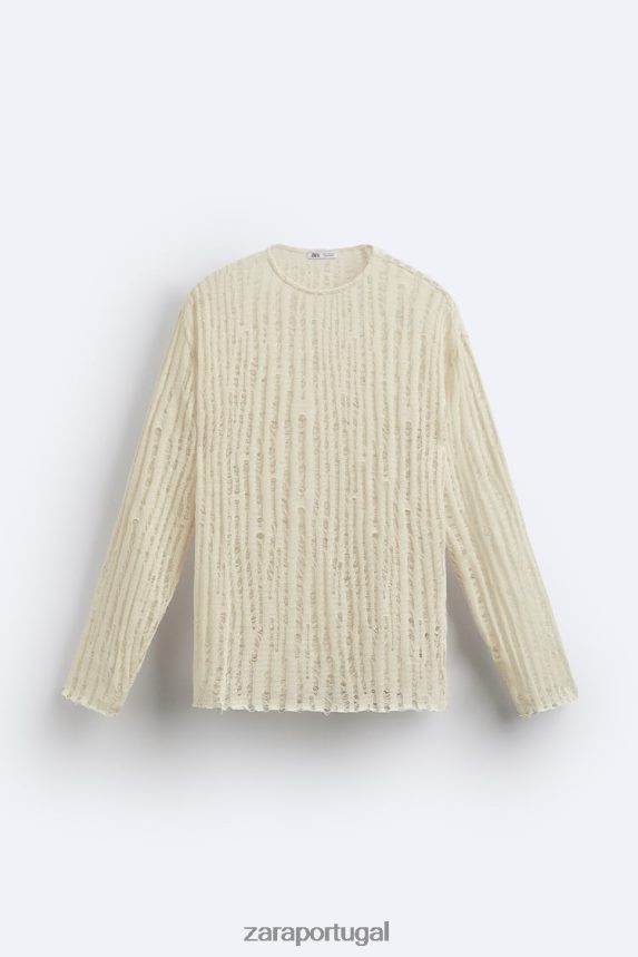 top de ponto solto homens Zara cru Z2080L1034 roupas