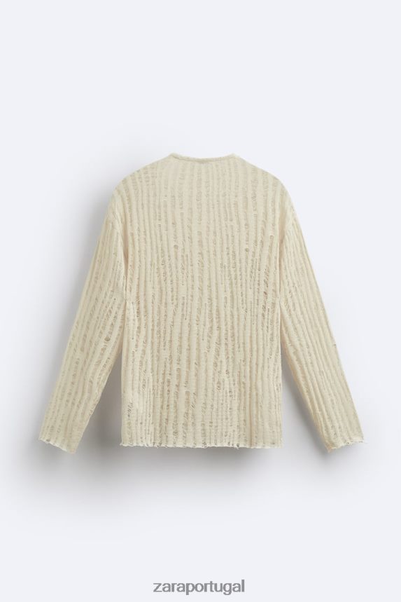 top de ponto solto homens Zara cru Z2080L1034 roupas