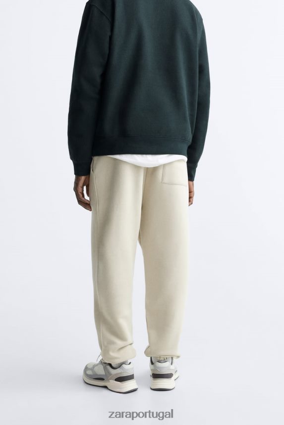 calça jogging básica homens Zara Bronzeado escuro Z2080L1080 roupas