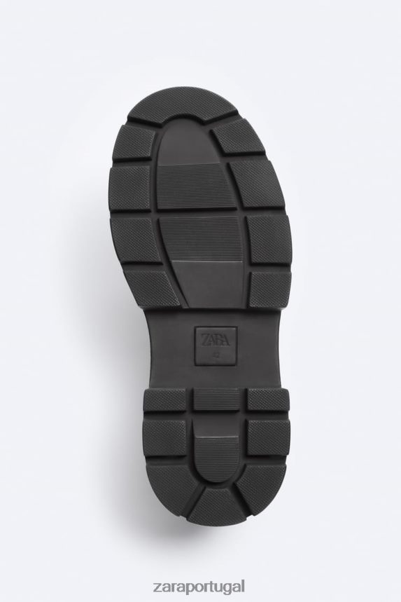 sapato derby de couro com sola grossa - edição limitada homens Zara preto Z2080L1261 calçados