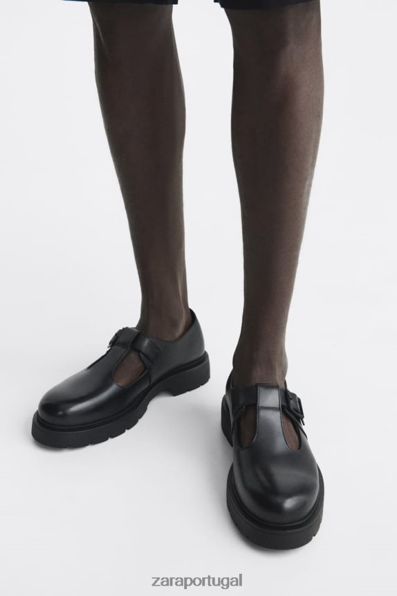 sapatos de gaiola de couro homens Zara preto Z2080L1263 calçados