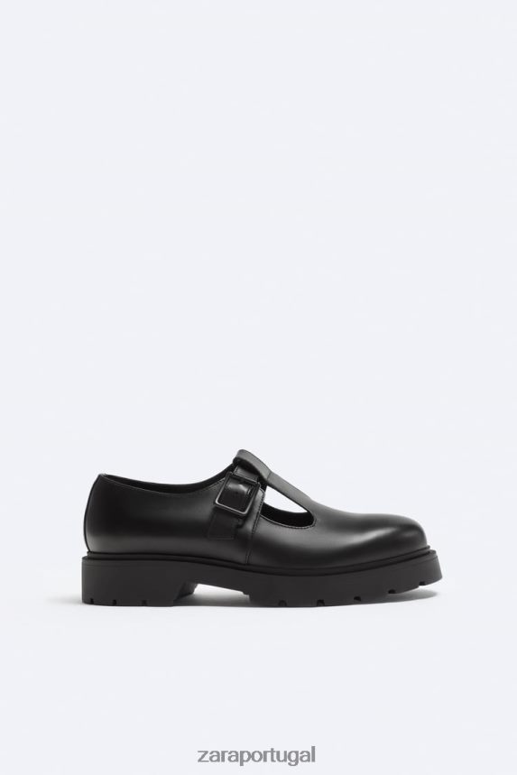 sapatos de gaiola de couro homens Zara preto Z2080L1263 calçados