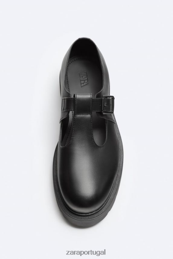 sapatos de gaiola de couro homens Zara preto Z2080L1263 calçados