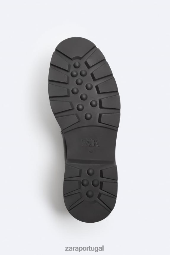 sapatos de gaiola de couro homens Zara preto Z2080L1263 calçados