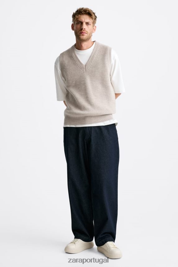 tênis com solado listrado homens Zara osso branco Z2080L1267 calçados