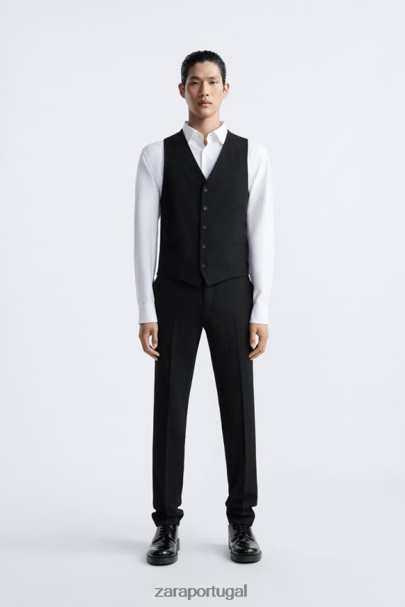 colete fino homens Zara preto Z2080L1166 roupas