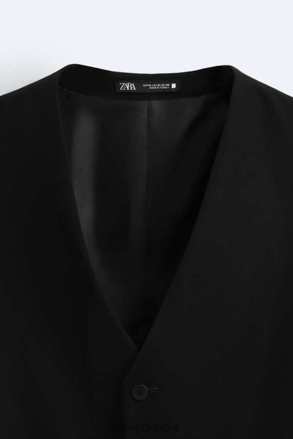 colete fino homens Zara preto Z2080L1166 roupas