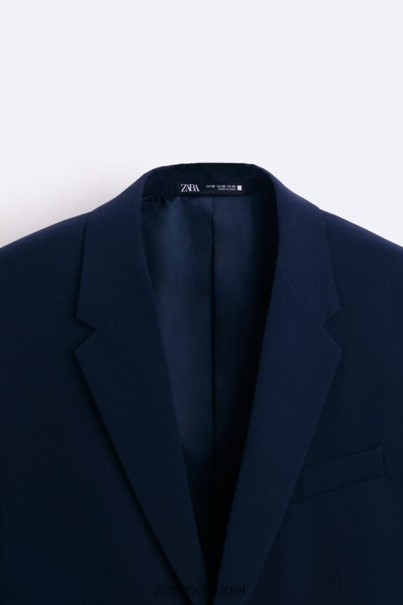 paletó slim fit homens Zara azul-marinho Z2080L1139 roupas