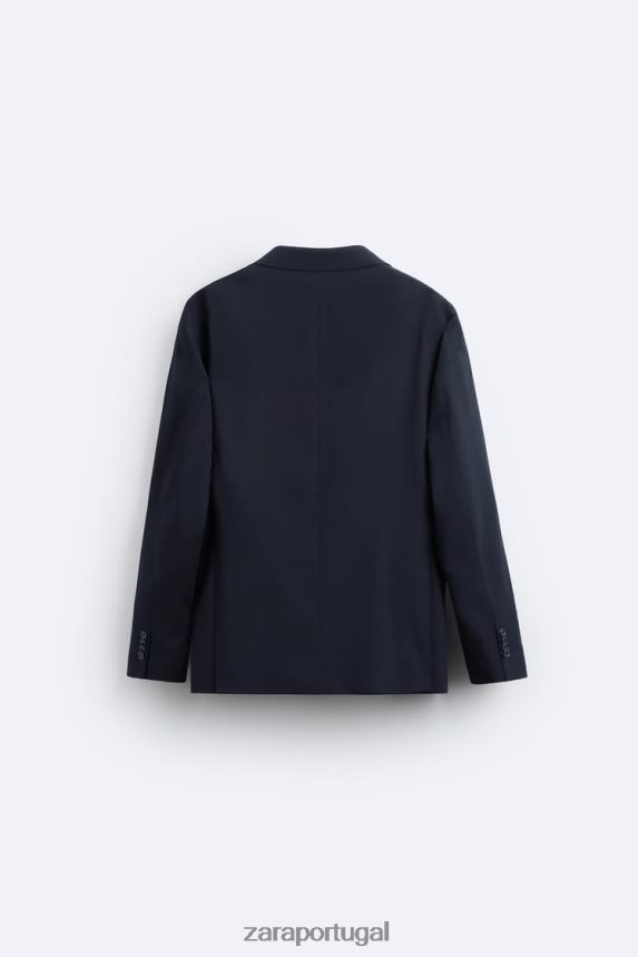 paletó texturizado homens Zara azul-marinho Z2080L1136 roupas